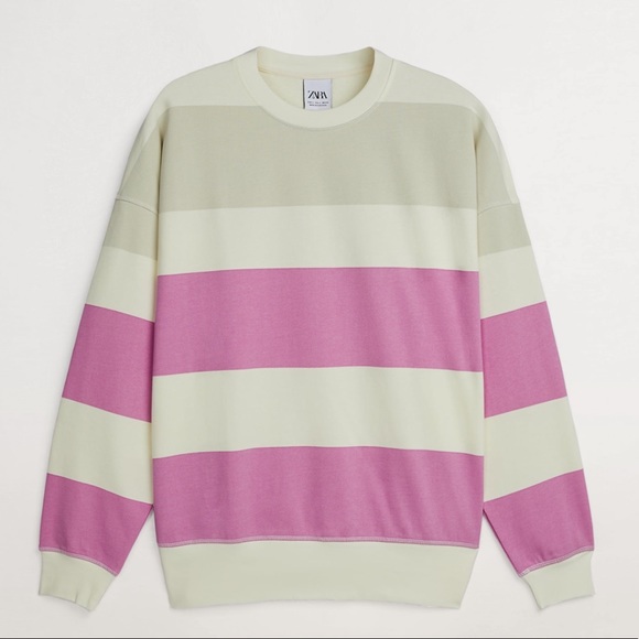Zara | Striped Print Sweatshirt - Purple & White - Picture 6 of 12